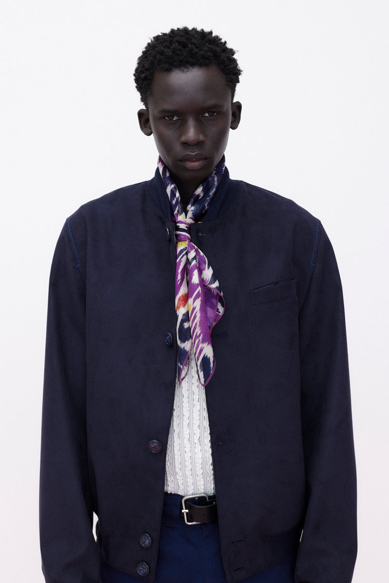 Bomber Faux-Sued, Navy