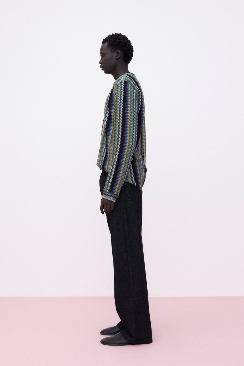 Longsleeve Multicolor Striped, Green