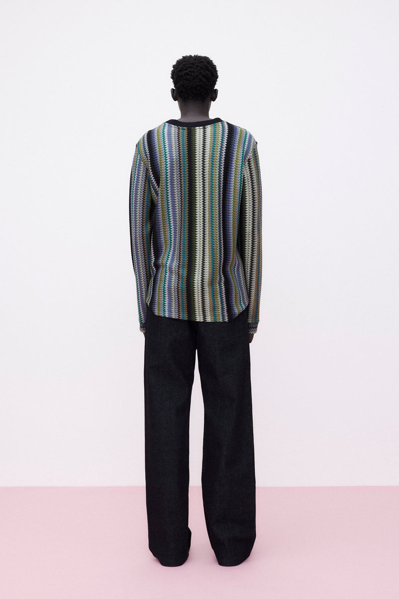 Longsleeve Multicolor Striped, Green