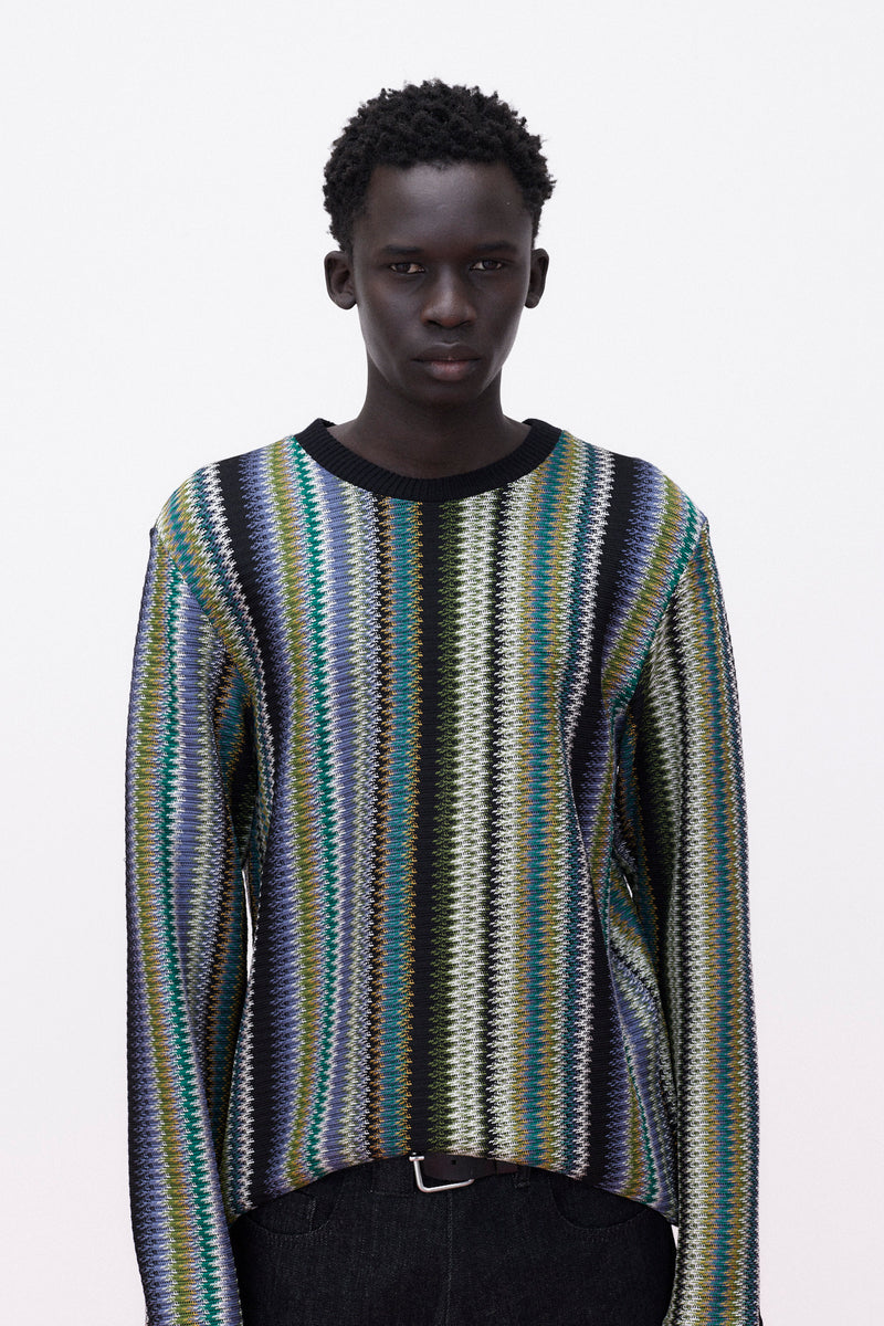 Longsleeve Multicolor Striped, Green