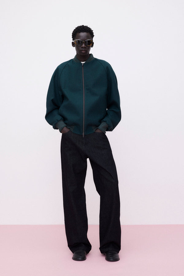 Baseball Jacket Virgin Wool IWS, Green