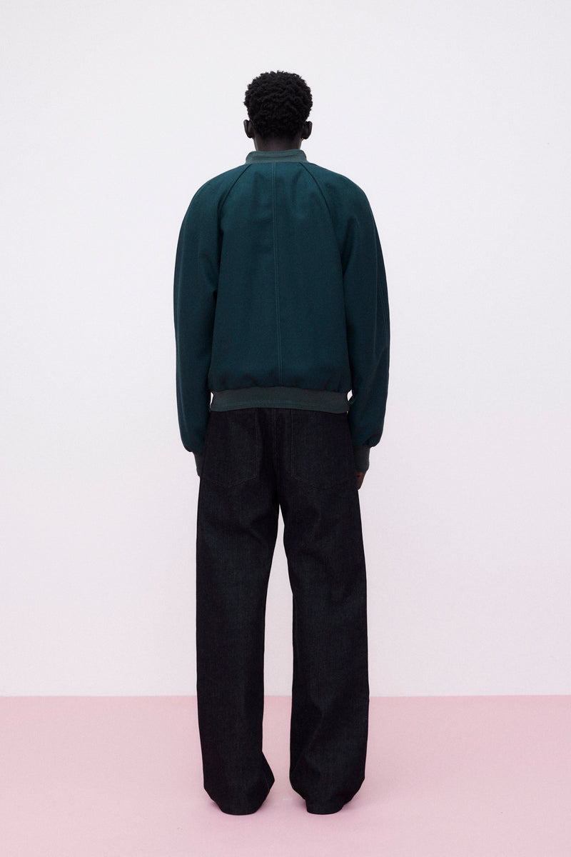 Baseball Jacket Virgin Wool IWS, Green