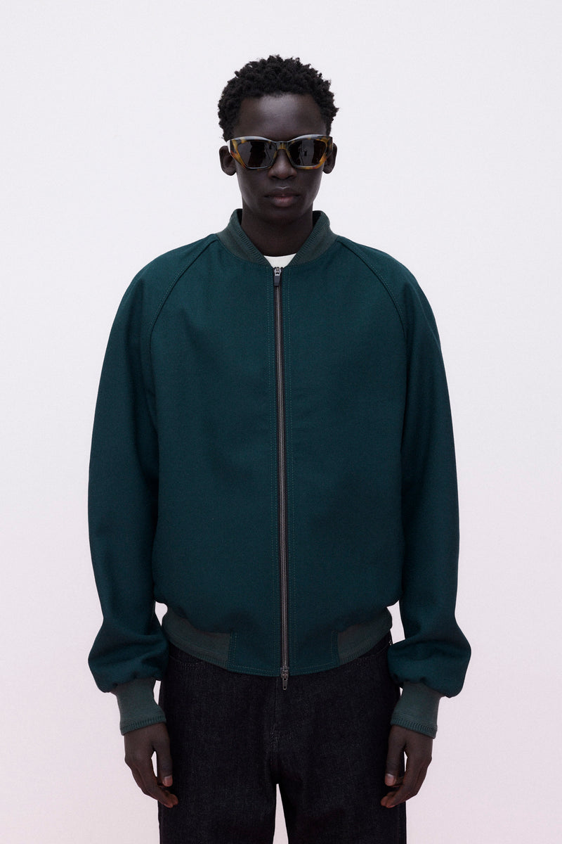 Baseball Jacket Virgin Wool IWS, Green