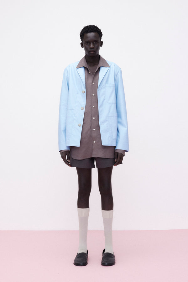Jacket Faux Leather, Light-Blue