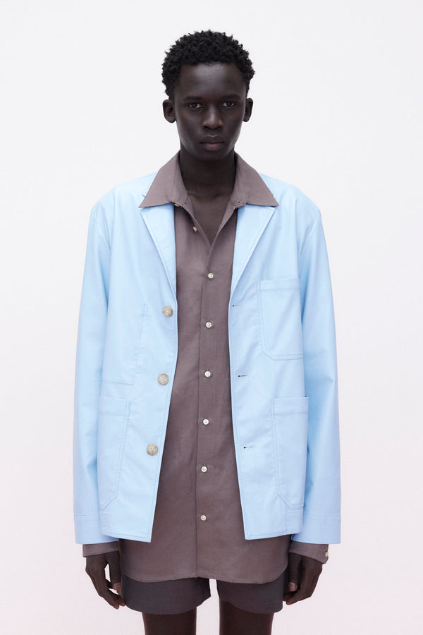 Jacket Faux Leather, Light-Blue