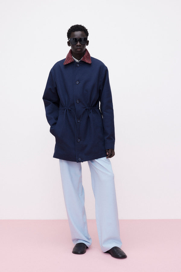 Parka Cotton Silk Blend, Navy