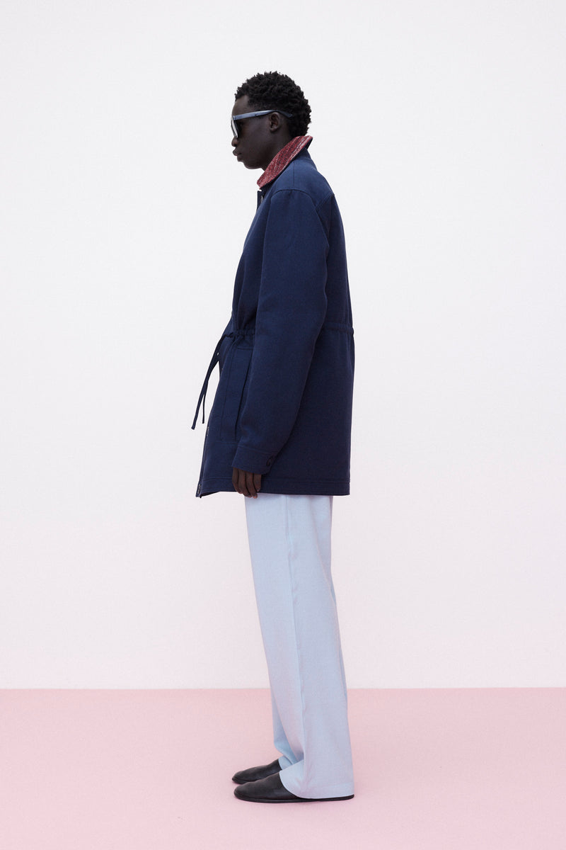 Parka Cotton Silk Blend, Navy
