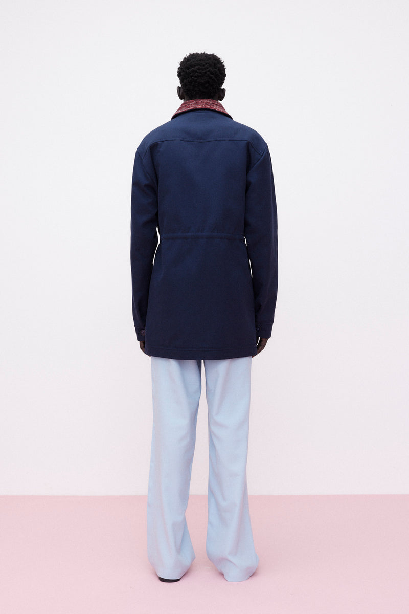 Parka Cotton Silk Blend, Navy