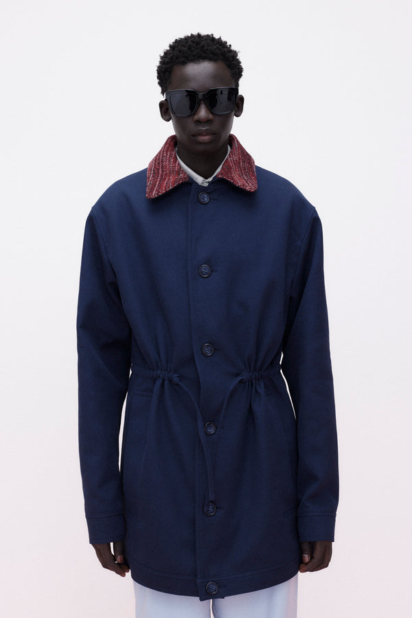 Parka Cotton Silk Blend, Navy