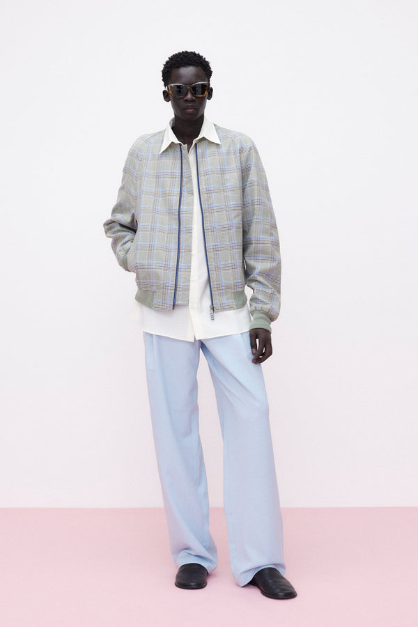 Baseballjacket Cotton Checked, Green