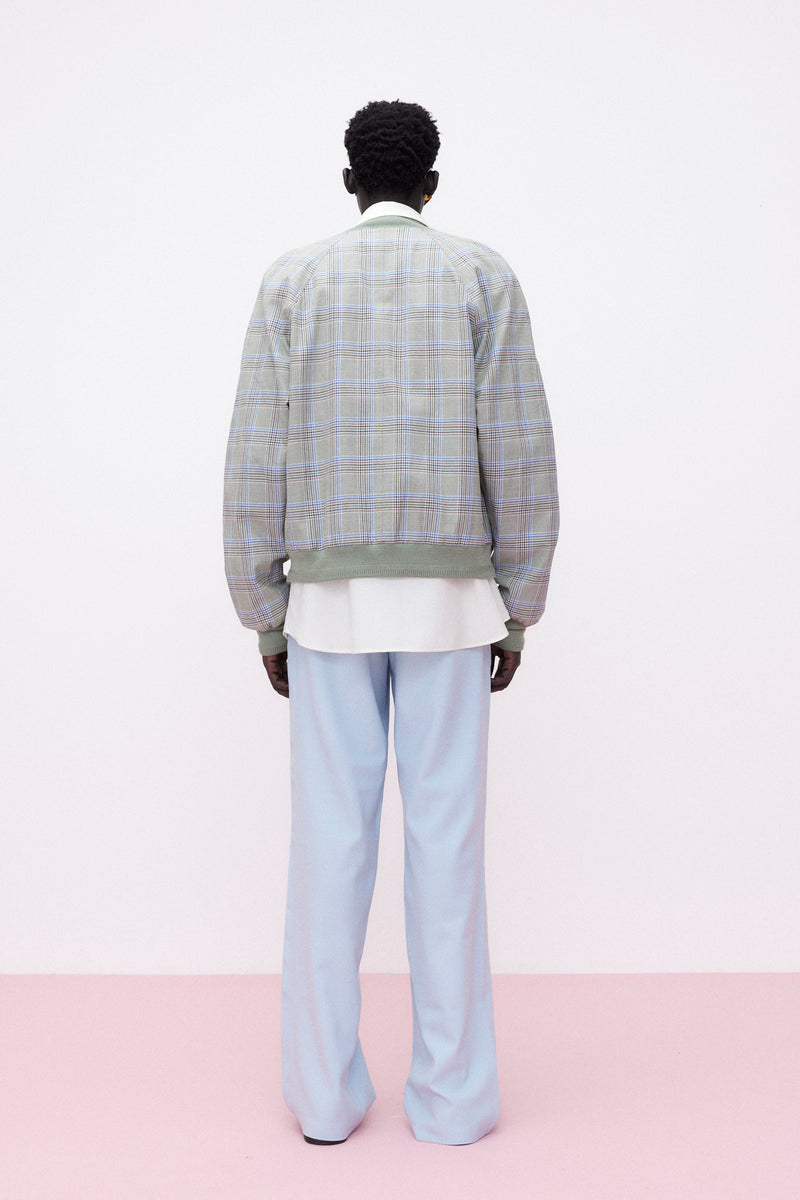 Baseballjacket Cotton Checked, Green