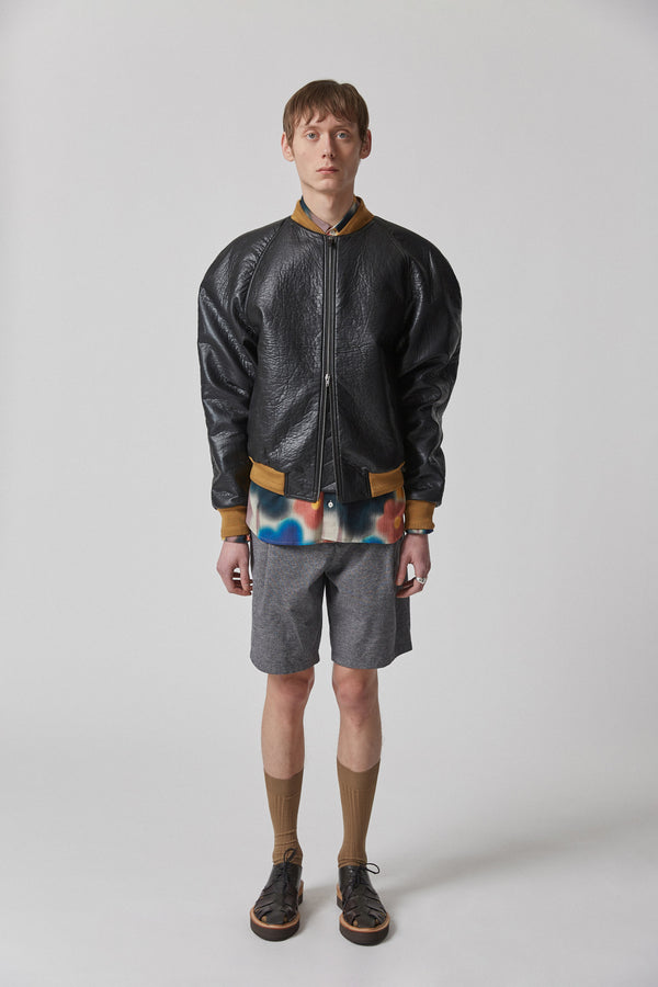 Bomber Faux-Leather, Black