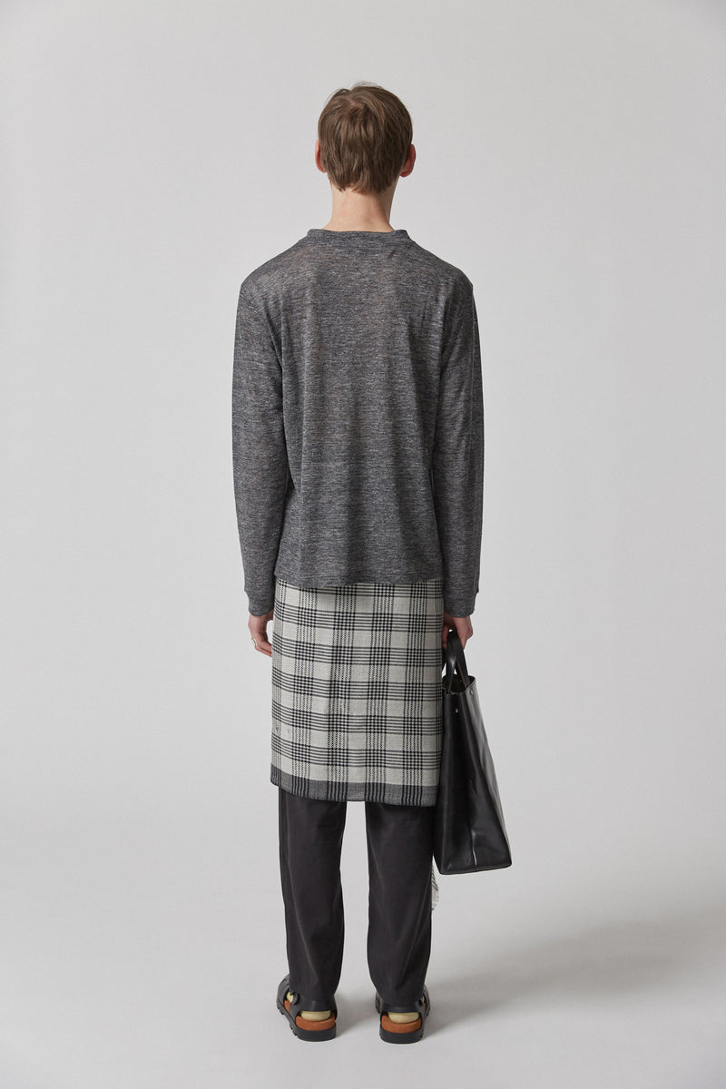 Longsleeve Pure Linen, Grey Melange